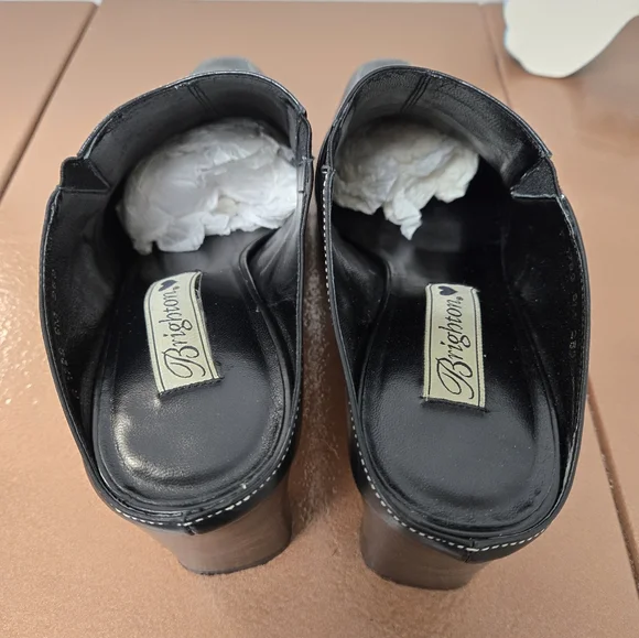 Brighton Black Crocodile Pattern slip on heels Size 9 - Picture 7 of 10